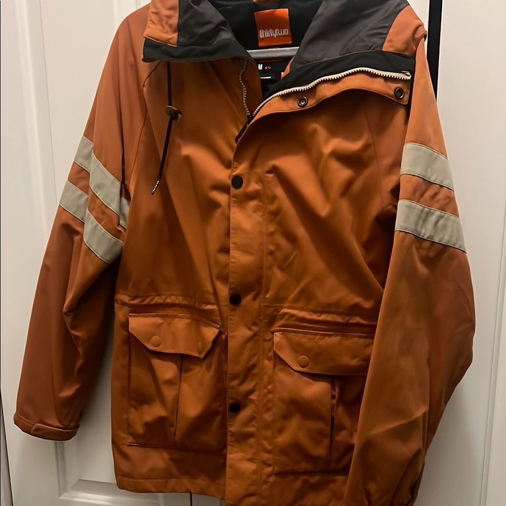 ThirtyTwo women’s Burnt Orange Hooded snow Jacket with Reflective Stripes